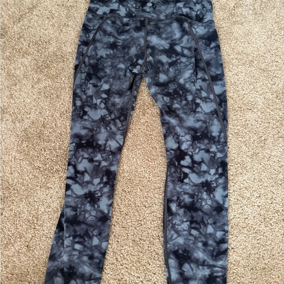 Athleta Black and Gray Leggings with Sleek Fit - Picture 3 of 6